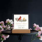 Christmas in Heaven Square Acrylic Plaque - Cardinal Memorial LED Keepsake