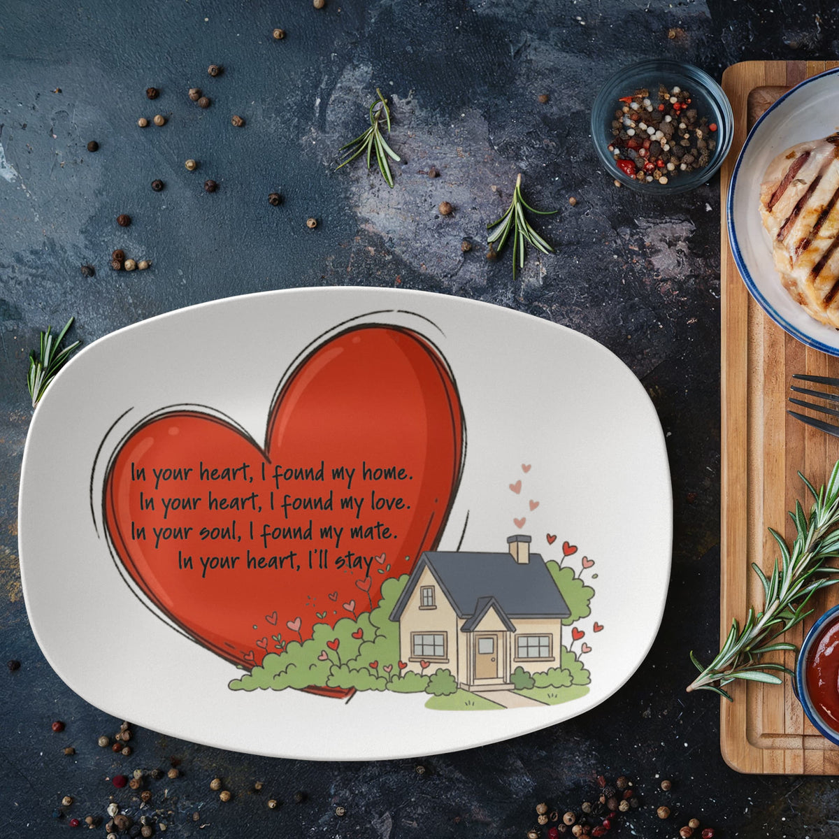 In Your Heart, I Found My Home – Heart & House Serving Platter