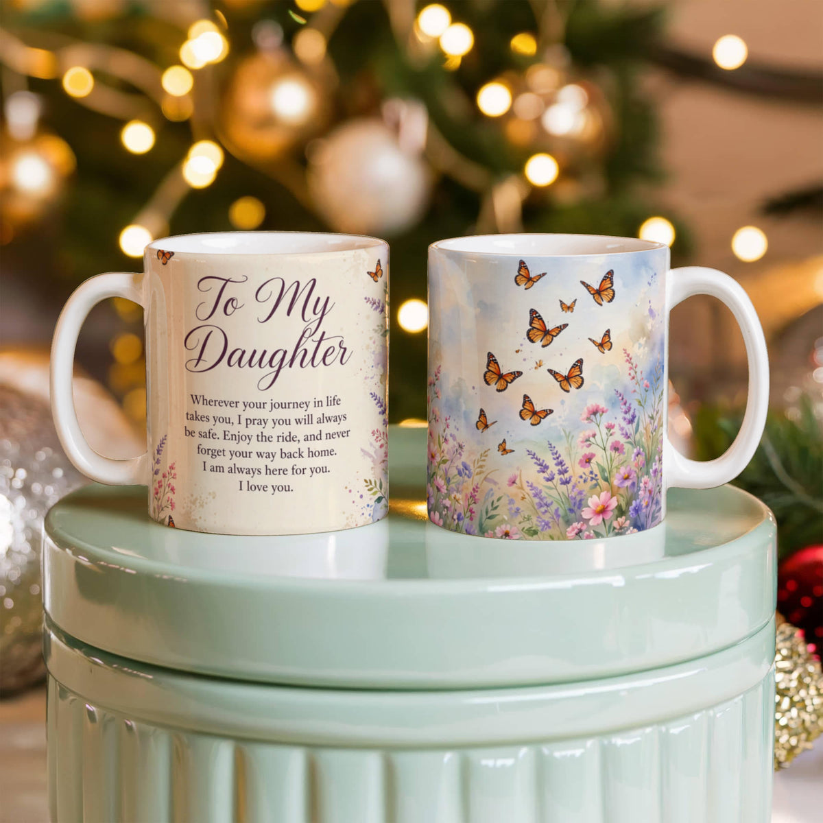 To My Daughter Mug - 'Never Forget Your Way Back Home' Butterfly Coffee Mug