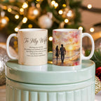 To My Wife — sunset beach, couple holding hands - Mug