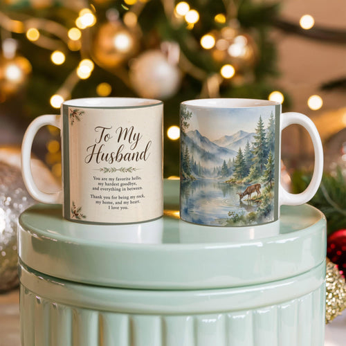 To My Husband — mountain lake with a deer