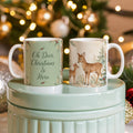 Oh Deer, Christmas Is Here Mug - Deer & Fawn Cottagecore Ceramic Coffee Mug