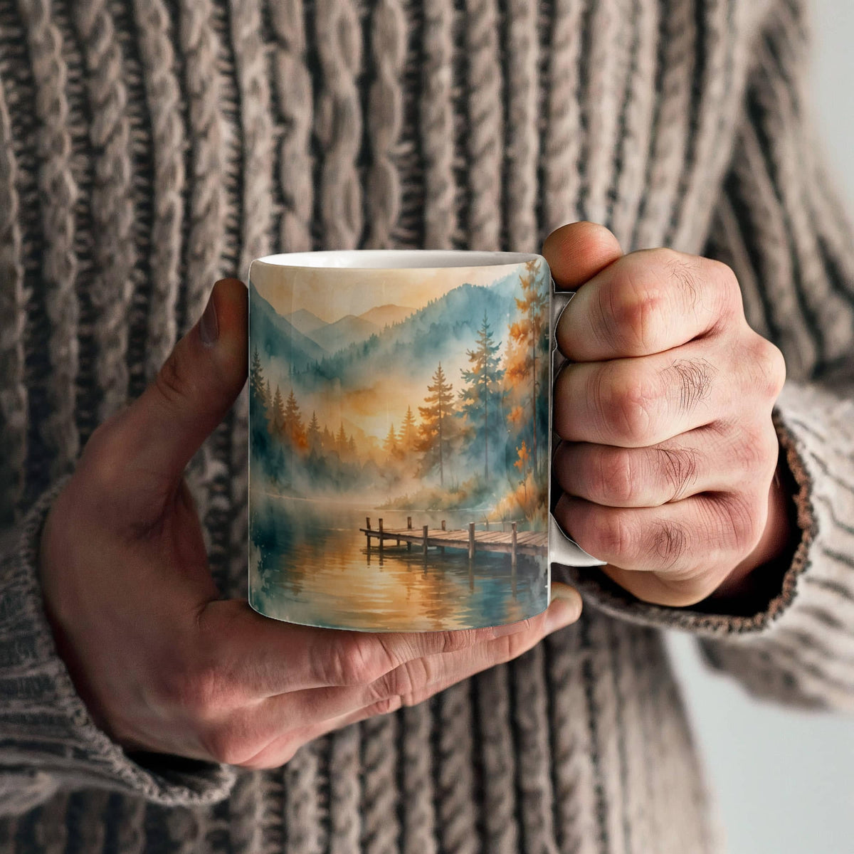 To My Dad Mug - 'Thank You for Believing in Me' Fishing Lake Coffee Mug