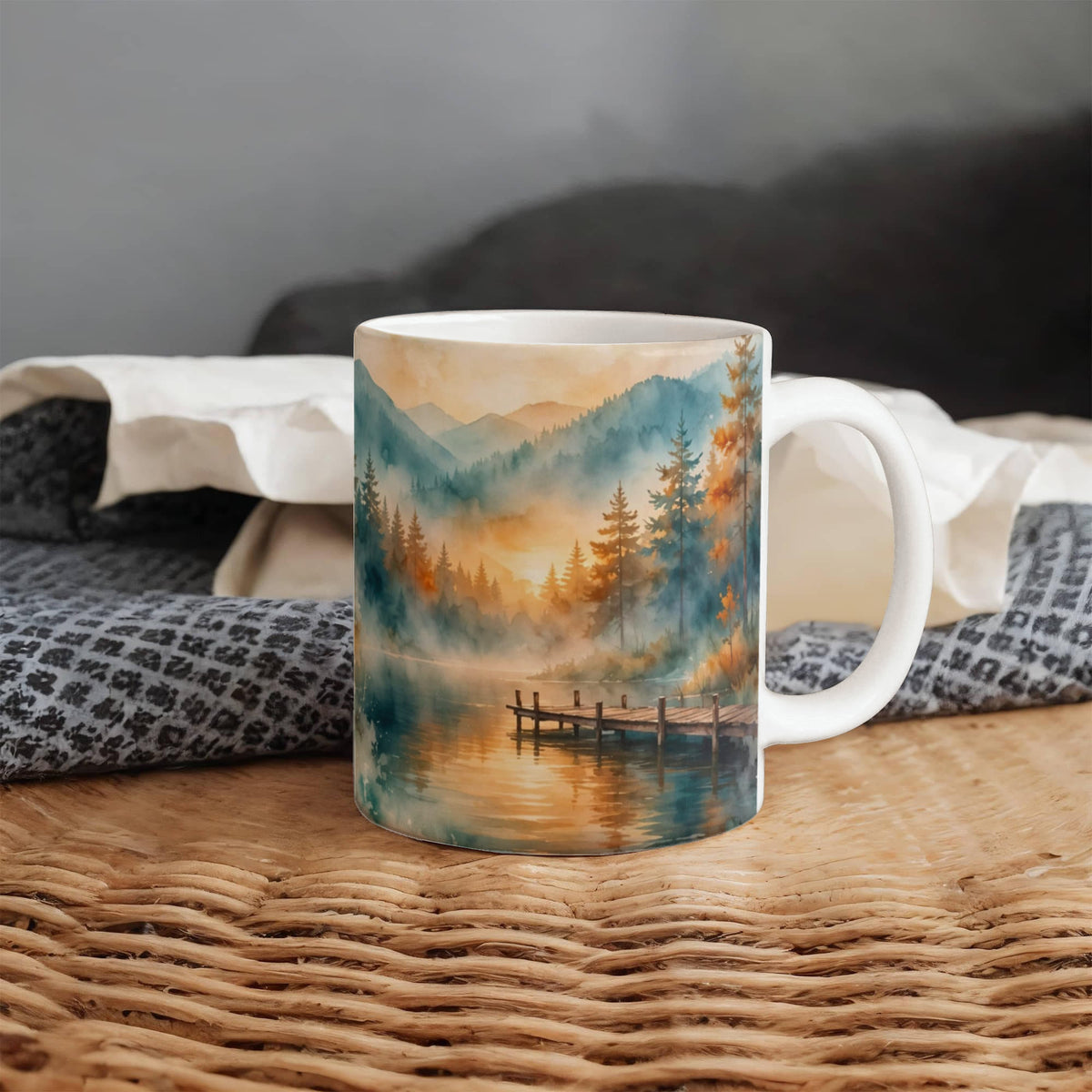To My Dad Mug - 'Thank You for Believing in Me' Fishing Lake Coffee Mug