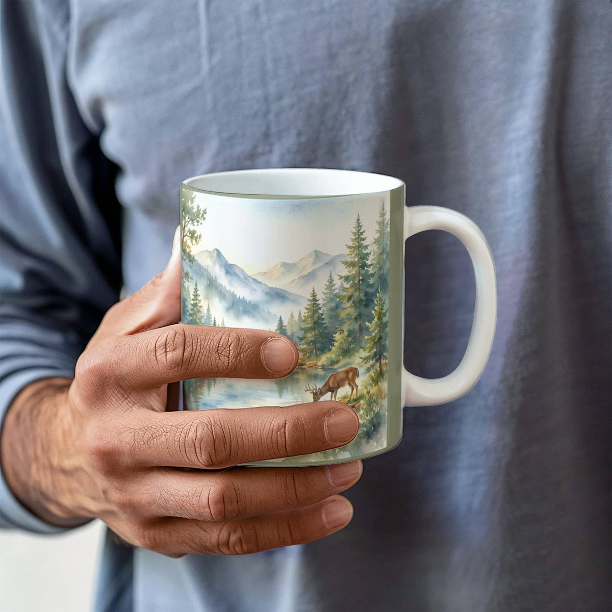 To My Husband Mug - 'My Favorite Hello' Mountain Lake Love Letter Coffee Mug