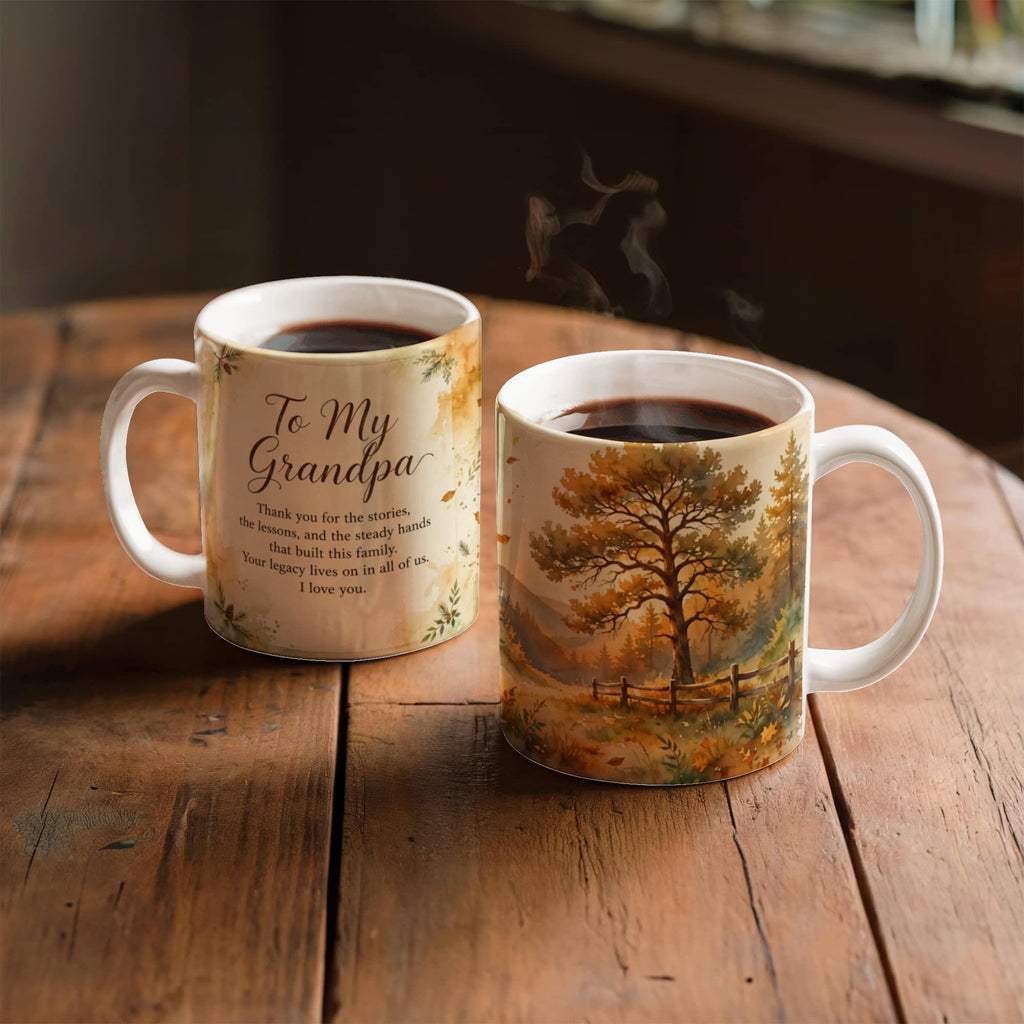 To My Grandpa Mug - 'Your Legacy Lives On in All of Us' Oak & Pines Coffee Mug