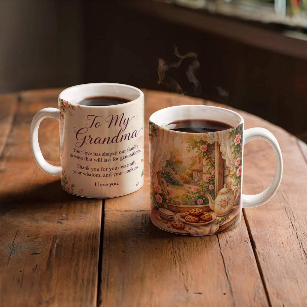 To My Grandma Mug - 'Your Warmth, Your Wisdom, and Your Cookies' Coffee Mug