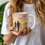 To My Wife — sunset beach, couple holding hands - Mug
