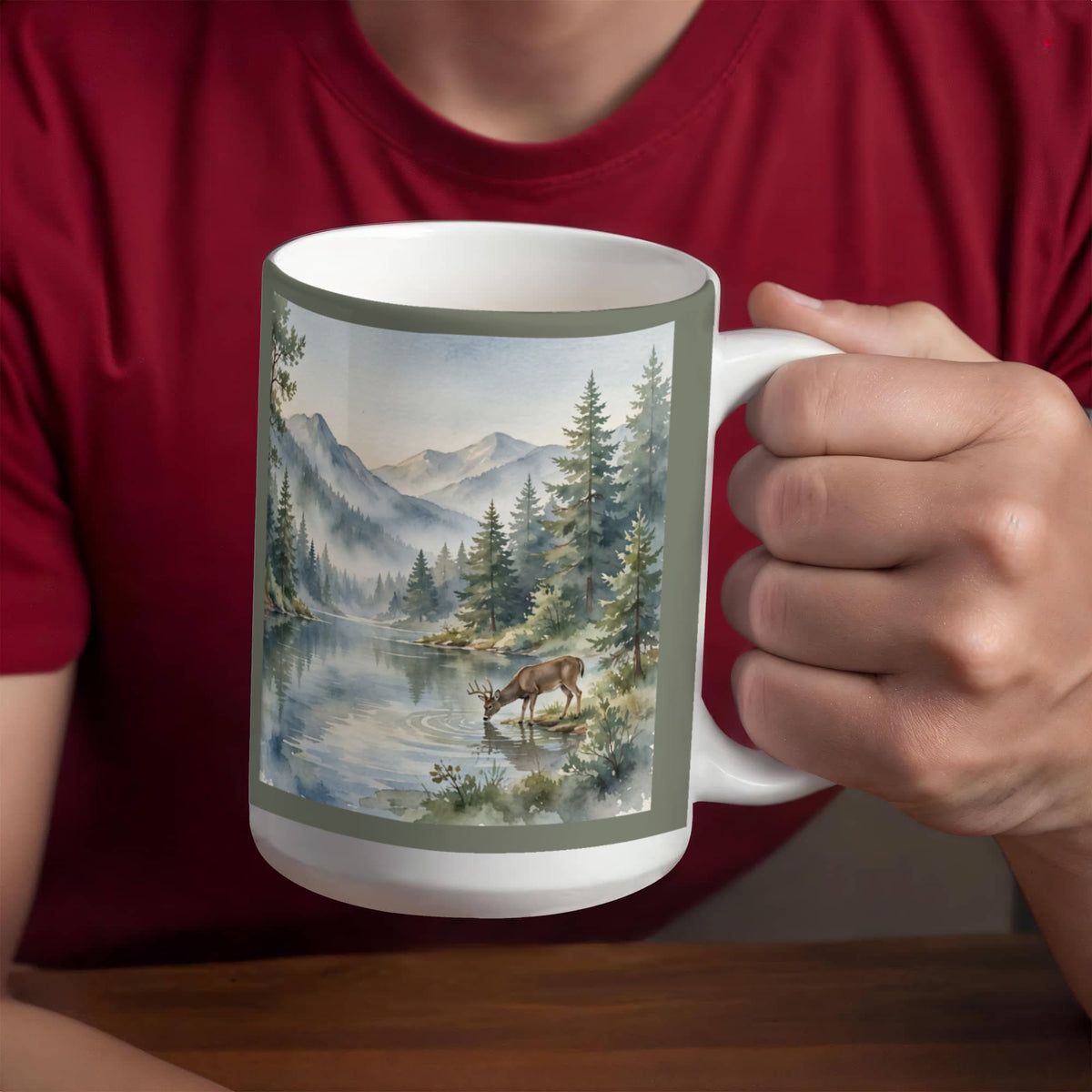 To My Husband Mug - 'My Favorite Hello' Mountain Lake Love Letter Coffee Mug
