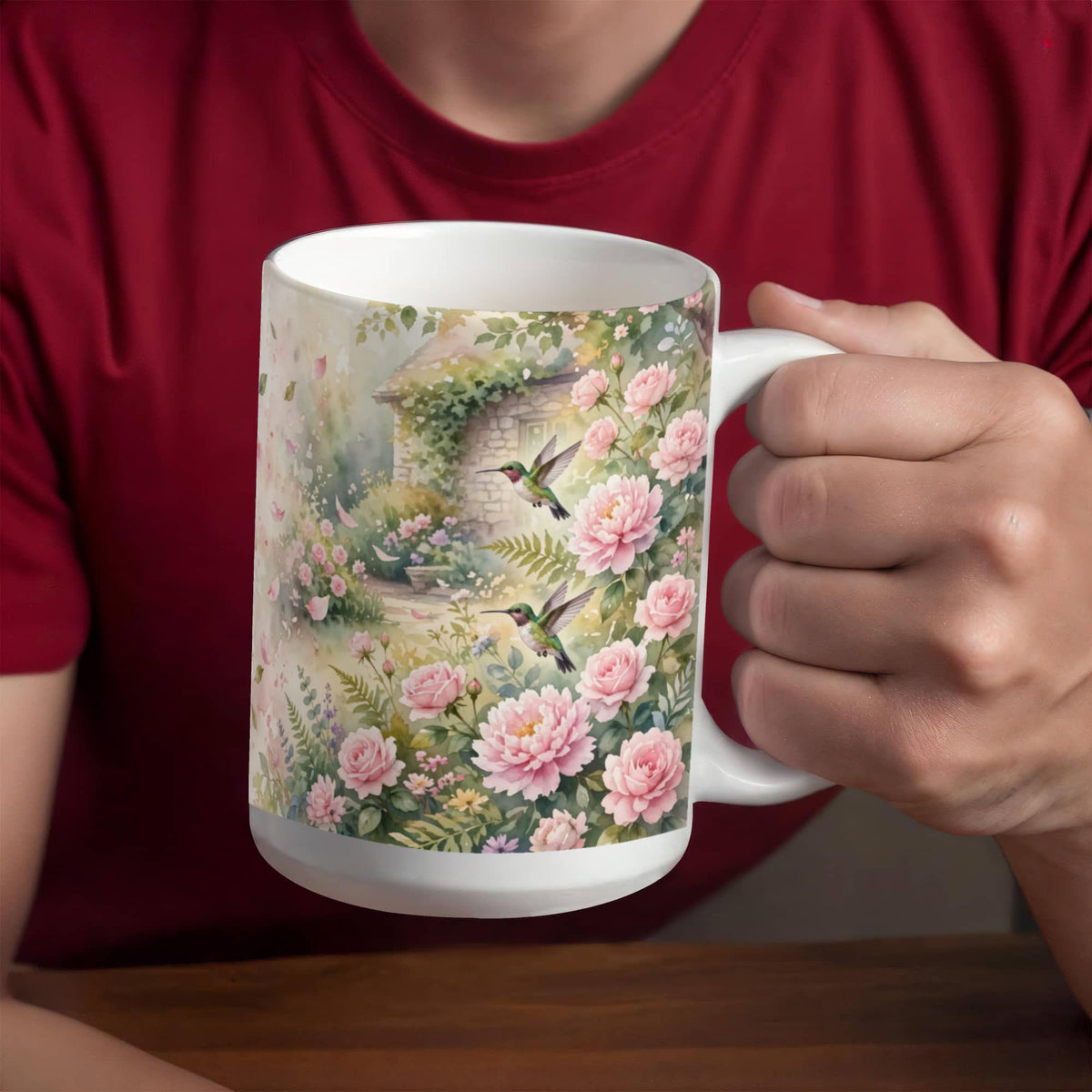 To My Mom Mug - 'Everything I Am, You Helped Me to Be' Rose Garden Coffee Mug