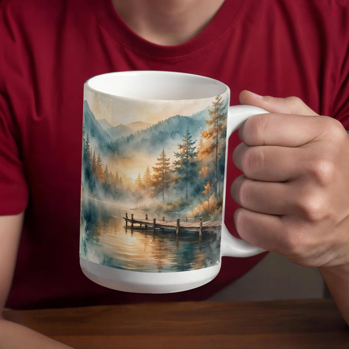 To My Dad Mug - 'Thank You for Believing in Me' Fishing Lake Coffee Mug