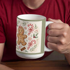 Gingerbread & Bows Christmas Mug - 'Have a Sweet Christmas' Cottagecore Ceramic Coffee Mug