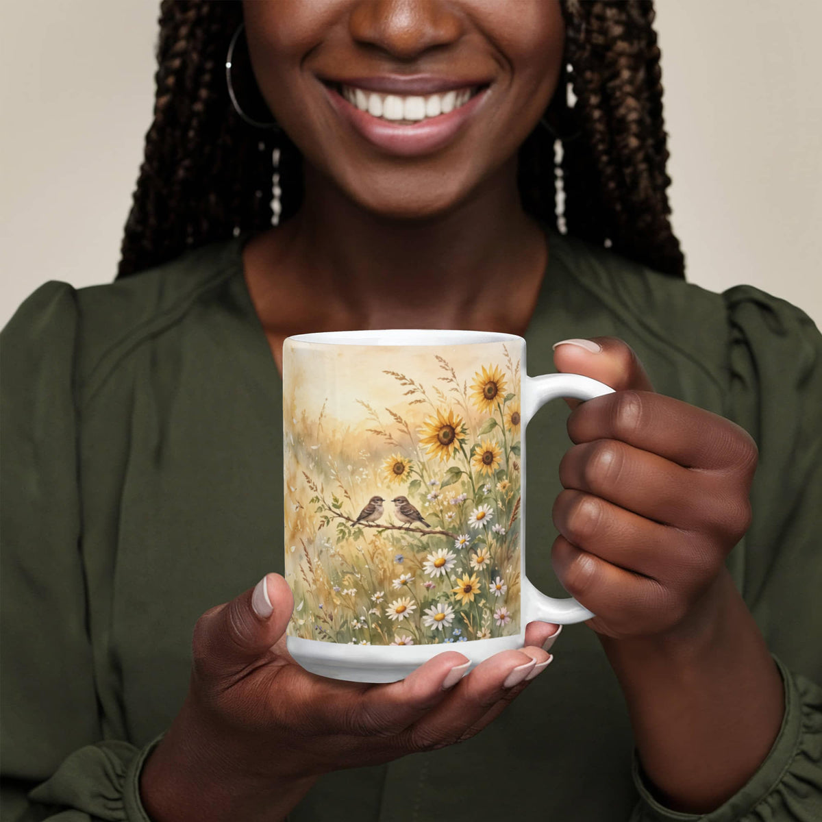 To My Sister Mug - 'A Best Friend for Life' Sunflower Meadow Coffee Mug