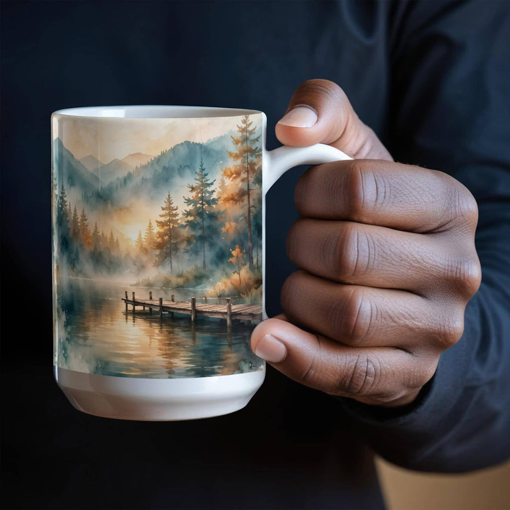To My Dad Mug - 'Thank You for Believing in Me' Fishing Lake Coffee Mug