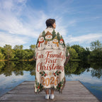 Our Family's First Christmas 2026 Woven Blanket - Snowman Family 'Merry Christmas' Throw