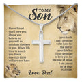 TO MY SON THIS OLD LION CROSS NECKLACE GIFT SET
