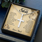 TO MY SON THIS OLD LION CROSS NECKLACE GIFT SET