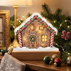 Gingerbread House LED Plaque – Custom Cut Acrylic Christmas Night Light