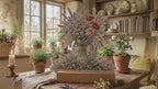 Wildflower Mason Jar — lavender, poppies, wheat and daisies in a twine-bowed jar